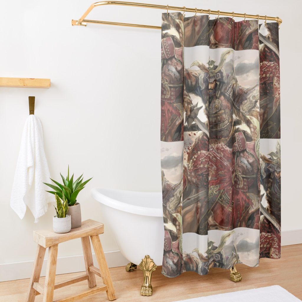 Sekiro Shadows Die Twice Artwork Shower Curtain Official Sekiro Merch