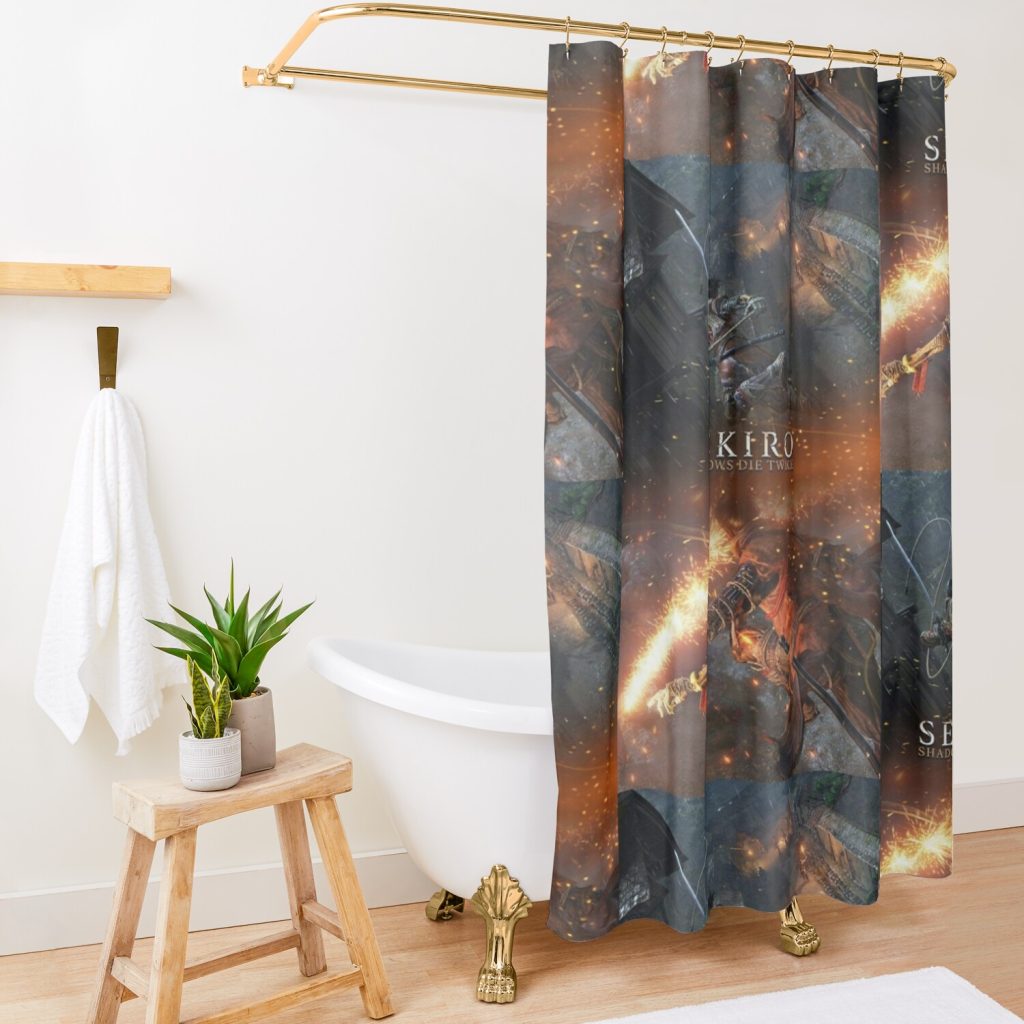 Sekiro Shadows Die Twice Artwork Shower Curtain Official Sekiro Merch