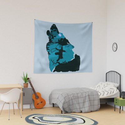 Sekiro - One Armed Wolf (Blue) Tapestry Official Sekiro Merch